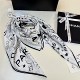 Chanel Fashion Versatile Logo Silk Square Towel 90 x 90 CM