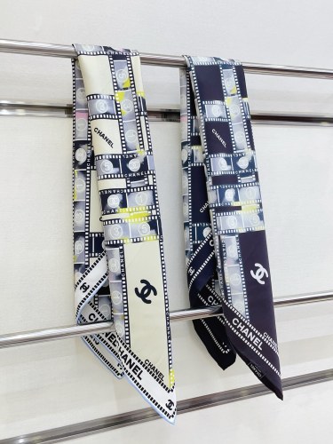 Chanel Fashion Versatile Logo Printed Double Sided Same Color Silk Square Towel 90 x 90 CM