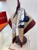 Gucci Fashion Versatile Double Sided Same Color Silk Square Towel 90 x 90 CM