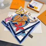 Louis Vuitton Classic Fashion Versatile Logo Printed Silk Square Towel 90 x 90 CM