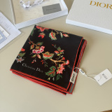 Dior Fashion Versatile Floral Printed Silk Square Towel 90 x 90 CM