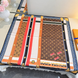 Louis Vuitton Fashion Versatile Colorful Striped Printed Silk Square Towel 90 x 90 CM