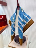 Gucci Fashion Versatile Double Sided Same Color Silk Square Towel 90 x 90 CM