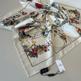 Gucci Fashion Versatile Floral Printed Silk Square Towel 90 x 90 CM