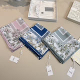 Dior Fashion Versatile Floral Printed Silk Square Towel 90 x 90 CM
