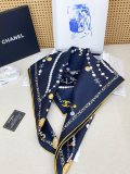 Chanel Fashion Versatile Double Sided Same Color Silk Square Towel 90 x 90 CM