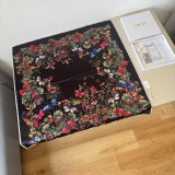 Dior Fashion Versatile Floral Printed Silk Square Towel 90 x 90 CM