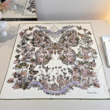 Dior Butterfly Around The World Fashion Versatile Silk Square Towel 90 x 90 CM