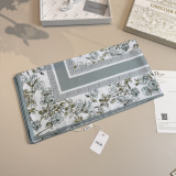 Dior Fashion Versatile Floral Printed Silk Square Towel 90 x 90 CM