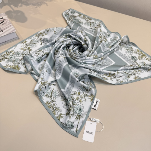 Dior Fashion Versatile Floral Printed Silk Square Towel 90 x 90 CM