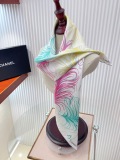 Chanel Fashion Versatile Double Sided Same Color Silk Square Towel 90 x 90 CM