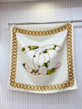 Chanel Fashion Versatile Double Sided Same Color Silk Square Towel 90 x 90 CM