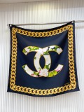 Chanel Fashion Versatile Double Sided Same Color Silk Square Towel 90 x 90 CM