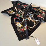 Gucci Fashion Versatile Floral Printed Silk Square Towel 90 x 90 CM