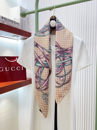 Gucci Fashion Versatile Double Sided Same Color Silk Square Towel 90 x 90 CM
