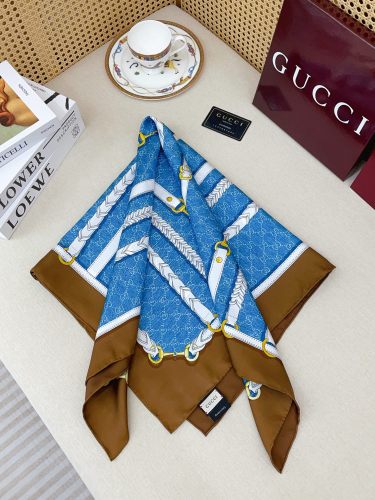 Gucci Fashion Versatile Double Sided Same Color Silk Square Towel 90 x 90 CM