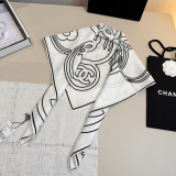 Chanel Fashion Versatile Logo Printed Silk Square Towel 90 x 90 CM