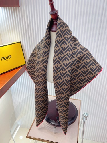 Fendi Fashion Versatile FF Jacquard Double sided Silk Square Towel 90 x 90 CM