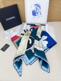 Chanel Fashion Versatile Logo Jacquard Double Sided Silk Square Towel 90 x 90 CM