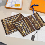Louis Vuitton Classic Fashion Versatile Logo Chain Printed Silk Square Towel 90 x 90 CM