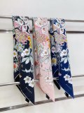 Gucci Fashion Versatile Flower Printed Double Sided Same Color Silk Square Towel 90 x 90 CM