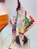 Louis Vuitton Fashion Versatile Double Sided Same Color Silk Square Towel 90 x 90 CM