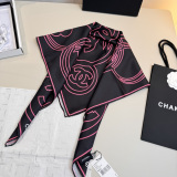 Chanel Fashion Versatile Logo Printed Silk Square Towel 90 x 90 CM