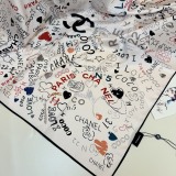 Chanel Fashion Versatile Logo Silk Square Towel 90 x 90 CM