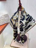 Dior Fashion Versatile Starry Constellation Printed Double Sided Same Color Silk Square Towel 90 x 90 CM