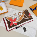 Louis Vuitton Classic Fashion Versatile Logo Printed Silk Square Towel 90 x 90 CM