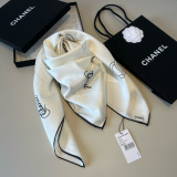 Chanel Fashion Versatile No.5 Perfume Logo Printed Silk Square 90 x 90 CM