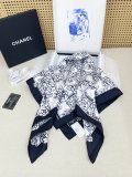 Chanel Fashion Versatile Camellia Jacquard Double Sided Silk Square Towel 90 x 90 CM