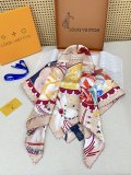 Louis Vuitton Fashion Versatile Double Sided Same Color Silk Square Towel 90 x 90 CM