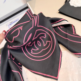 Chanel Fashion Versatile Logo Printed Silk Square Towel 90 x 90 CM