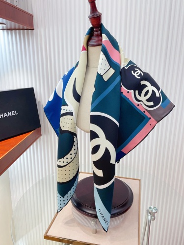 Chanel Fashion Versatile Logo Jacquard Double Sided Silk Square Towel 90 x 90 CM