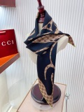 Gucci Fashion Versatile Double Sided Same Color Silk Square Towel 90 x 90 CM