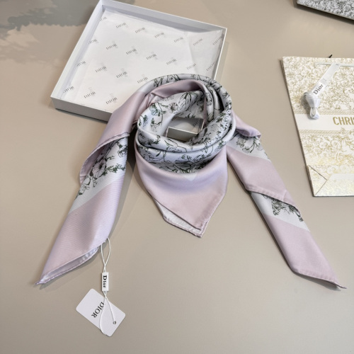 Dior Fashion Versatile Floral Logo Printed Silk Square Towel 90 x 90 CM