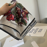 Dior Fashion Versatile Floral Printed Silk Square Towel 90 x 90 CM