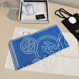 Chanel Fashion Versatile Logo Printed Silk Square Towel 90 x 90 CM