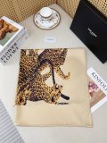 Yves Saint Laurent Fashion Versatile Leopard Printed Double Sided Same Color Silk Square Towel 90 x 90 CM