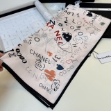 Chanel Fashion Versatile Logo Silk Square Towel 90 x 90 CM