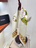 Chanel Fashion Versatile Double Sided Same Color Silk Square Towel 90 x 90 CM