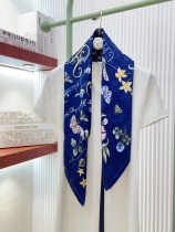 Dior Fashion Versatile Double Sided Same Color Silk Square Towel 90 x 90 CM