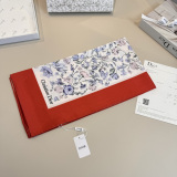 Dior Fashion Versatile Floral Logo Printed Silk Square Towel 90 x 90 CM