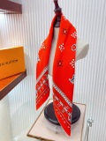 Louis Vuitton Fashion Versatile Logo Printed Double Sided Same Color Silk Square Towel 90 x 90 CM