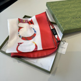 Gucci Fashion Versatile Floral Logo Printed Silk Square Towel 90 x 90 CM
