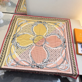 Louis Vuitton Fashion Versatile Color Blocked Logo Printed Silk Square Towel 90 x 90 CM