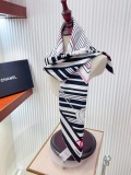 Chanel Fashion Versatile Double Sided Same Color Silk Square Towel 90 x 90 CM