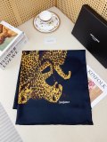 Yves Saint Laurent Fashion Versatile Leopard Printed Double Sided Same Color Silk Square Towel 90 x 90 CM