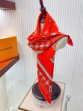 Louis Vuitton Fashion Versatile Logo Printed Double Sided Same Color Silk Square Towel 90 x 90 CM
